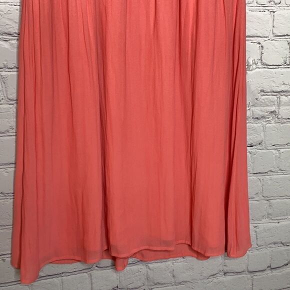 Loft Lace Overlay Coral Sleeveless‎ MIDI Dress 2 Coquette - Picture 6 of 11